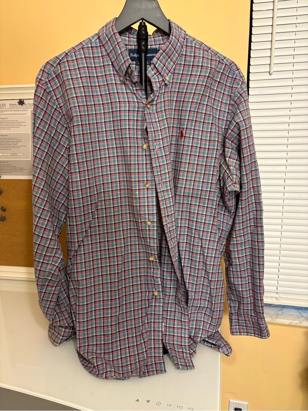 Ralph Lauren Men's Plaid Button-Down Shirt - Blue, Red, White
